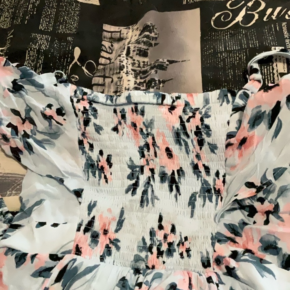 Torrid Smocked Top in Pink and Blue